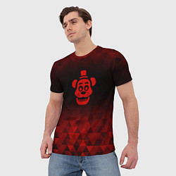 Футболка мужская FNAF red poly, цвет: 3D-принт — фото 2