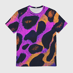 Мужская футболка Неоновый леопардовый узор