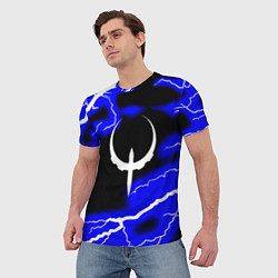 Футболка мужская Quake молнии шторм, цвет: 3D-принт — фото 2