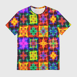 Мужская футболка Неоновое стекло абстракция