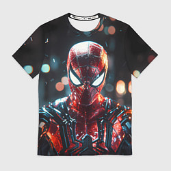Футболка мужская Человек-паук и вспышки света, цвет: 3D-принт