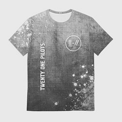 Мужская футболка Twenty One Pilots - grey gradient вертикально