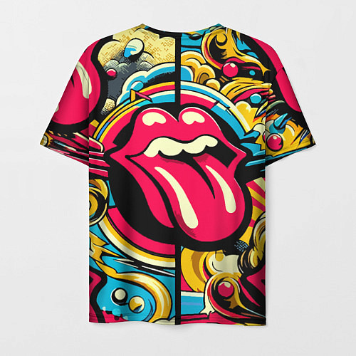 Мужская футболка Rolling Stones logo - pop art pattern / 3D-принт – фото 2