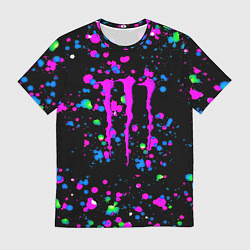 Мужская футболка Monster energy неоновые краски