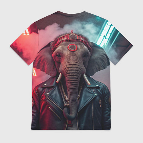 Мужская футболка Cyberpunk elephant / 3D-принт – фото 2