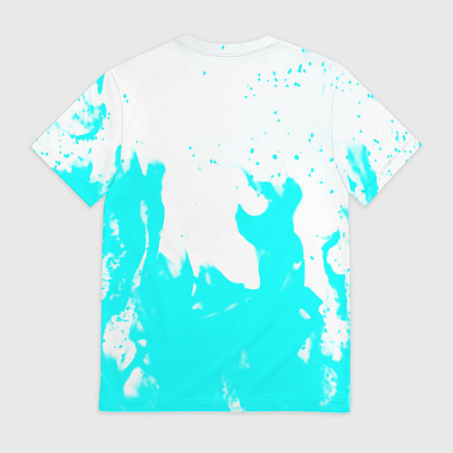 Мужская футболка Голубой огонь текстура / 3D-принт – фото 2