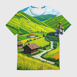 Мужская футболка Русская душа и поле