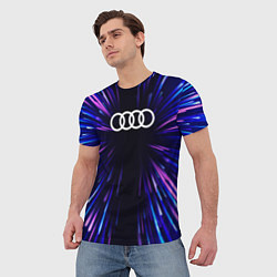 Футболка мужская Audi neon energy, цвет: 3D-принт — фото 2