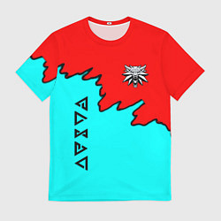 Мужская футболка Ведьмак краски логотип