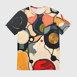 Мужская футболка Абстракция с кругами и краской