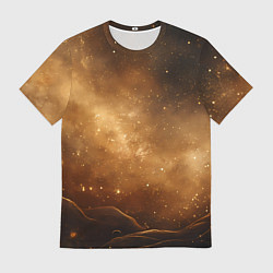 Мужская футболка Песочный фон со звездами