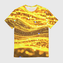 Мужская футболка Золотые блестящие волны