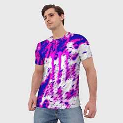 Футболка мужская Monster energy краски гранж, цвет: 3D-принт — фото 2