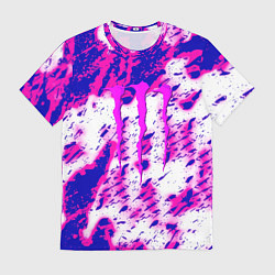 Мужская футболка Monster energy краски гранж