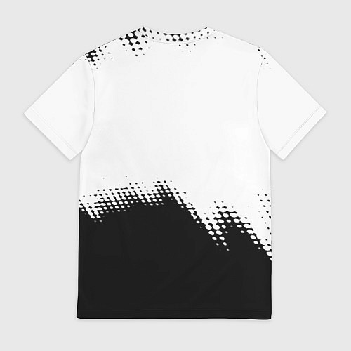 Мужская футболка Monster energy чёрно белые краски / 3D-принт – фото 2