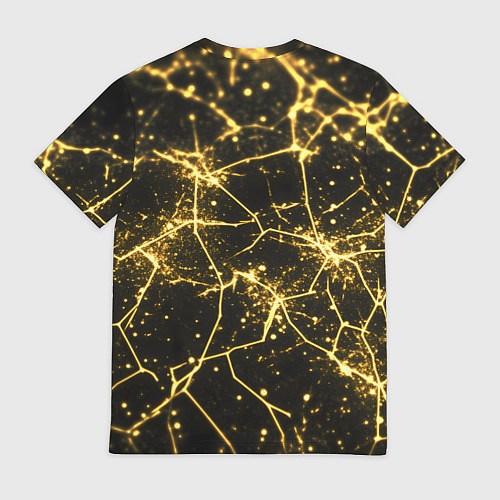 Мужская футболка Золотистые пути на черном / 3D-принт – фото 2