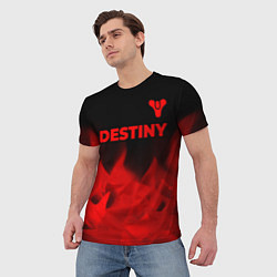 Футболка мужская Destiny - red gradient посередине, цвет: 3D-принт — фото 2