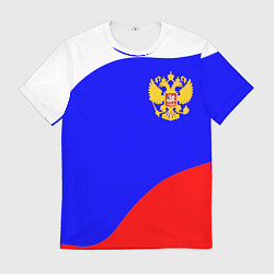 Мужская футболка Россия волна и герб