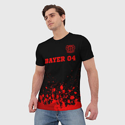 Футболка мужская Bayer 04 - red gradient посередине, цвет: 3D-принт — фото 2