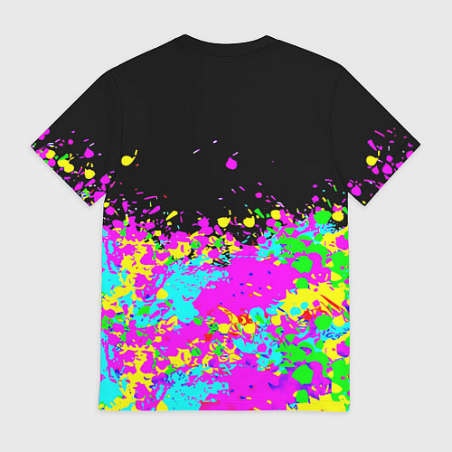 Мужская футболка Monster energy краски неоновые / 3D-принт – фото 2