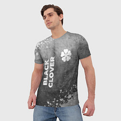 Футболка мужская Black Clover - grey gradient вертикально, цвет: 3D-принт — фото 2