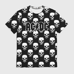 Футболка мужская AC DC rock skull, цвет: 3D-принт