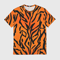 Мужская футболка Тигровый огненный паттерн