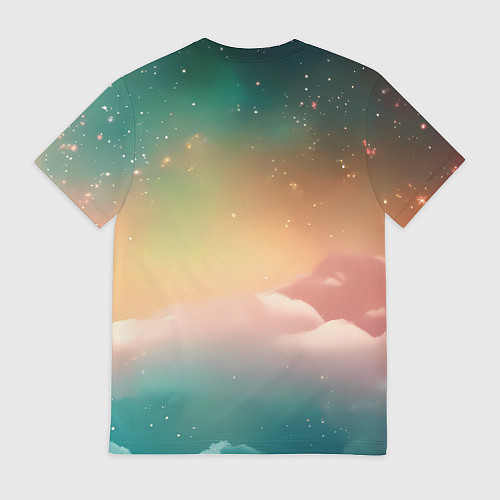 Мужская футболка Милый лисенок спит на облаке / 3D-принт – фото 2