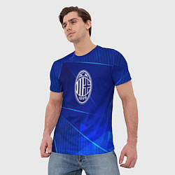 Футболка мужская AC Milan blue poly, цвет: 3D-принт — фото 2