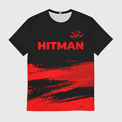 Футболка мужская Hitman - red gradient посередине, цвет: 3D-принт