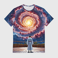 Футболка мужская Айкидоист в космосе, цвет: 3D-принт