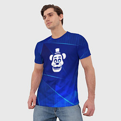 Футболка мужская FNAF blue poly, цвет: 3D-принт — фото 2