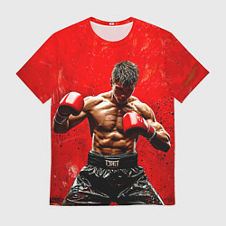 Футболка мужская Кикбоксер в красном, цвет: 3D-принт