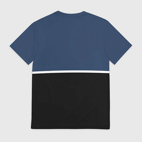 Мужская футболка Sport сине-чёрный с полосой / 3D-принт – фото 2