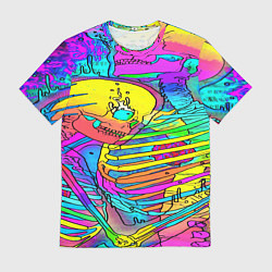 Мужская футболка Черепа неоновые краски