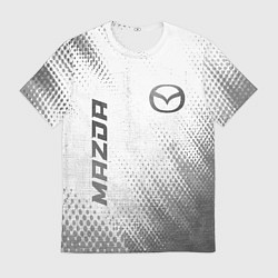 Мужская футболка Mazda - white gradient вертикально