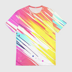 Мужская футболка Брызги краски на белом фоне