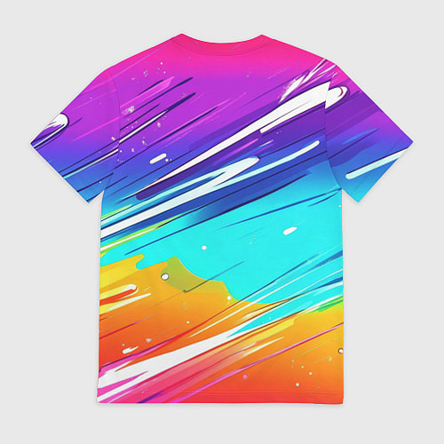 Мужская футболка Радужные брызги краски текстура / 3D-принт – фото 2