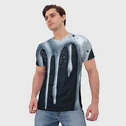 Футболка мужская Белая объемная слизь текстура, цвет: 3D-принт — фото 2