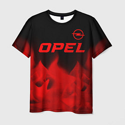 Футболка мужская Opel - red gradient посередине, цвет: 3D-принт