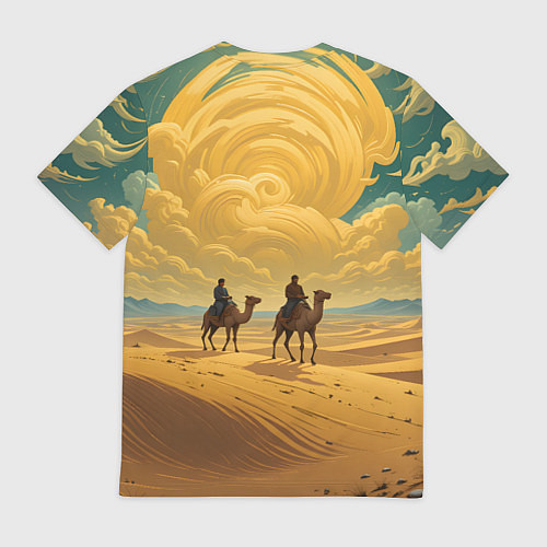 Мужская футболка В пустыне на верблюдах / 3D-принт – фото 2