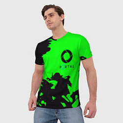 Футболка мужская Portal черный дым, цвет: 3D-принт — фото 2