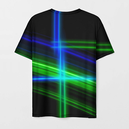 Мужская футболка Color blue black green / 3D-принт – фото 2