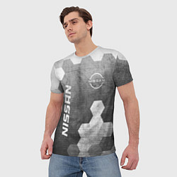 Футболка мужская Nissan - grey gradient вертикально, цвет: 3D-принт — фото 2