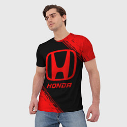 Футболка мужская Honda - red gradient, цвет: 3D-принт — фото 2