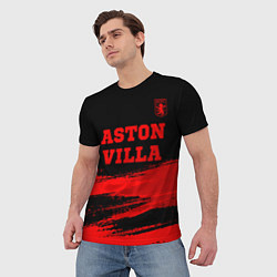 Футболка мужская Aston Villa - red gradient посередине, цвет: 3D-принт — фото 2
