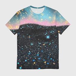 Мужская футболка Блестящая текстура на черном