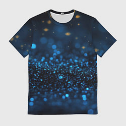 Мужская футболка Боке блестяшки на черном