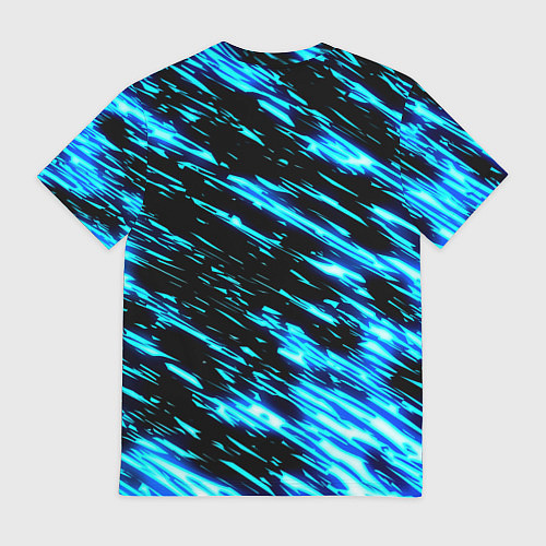 Мужская футболка Monster energy штрихи голубых неоновых красок / 3D-принт – фото 2