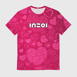 Футболка мужская Inzoi лого на розовых сердечках, цвет: 3D-принт